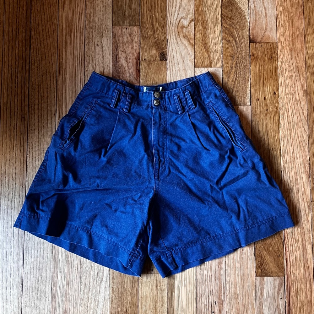 High waisted blue vintage shorts
